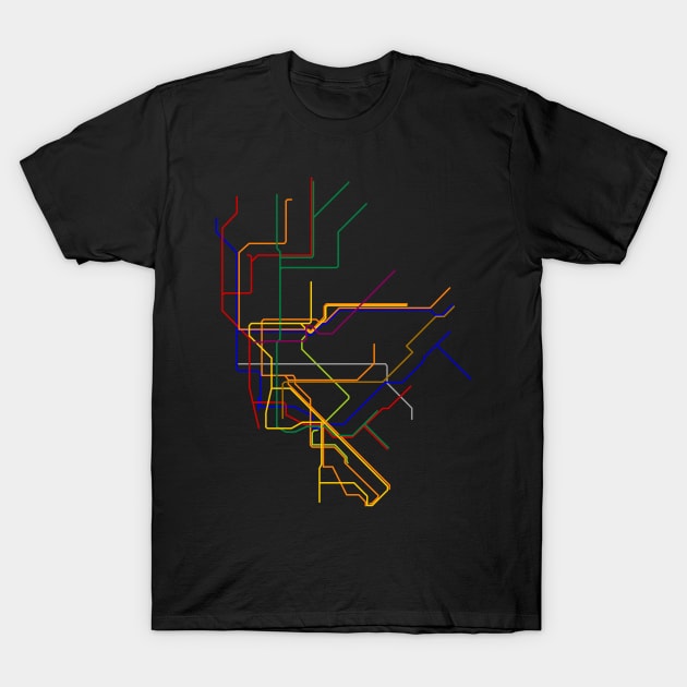 New York Subway Lines T-Shirt by byebyesally